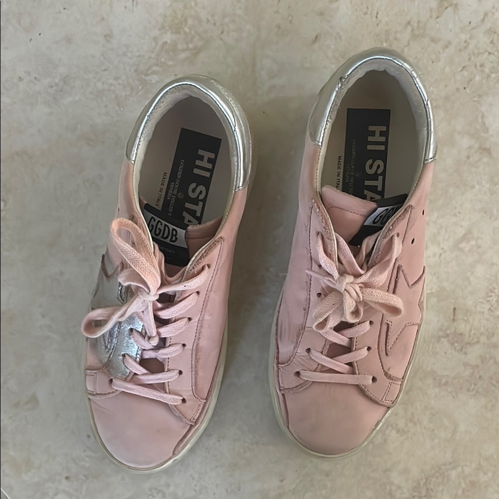 Golden Goose Pink and Silver Women's Sneakers